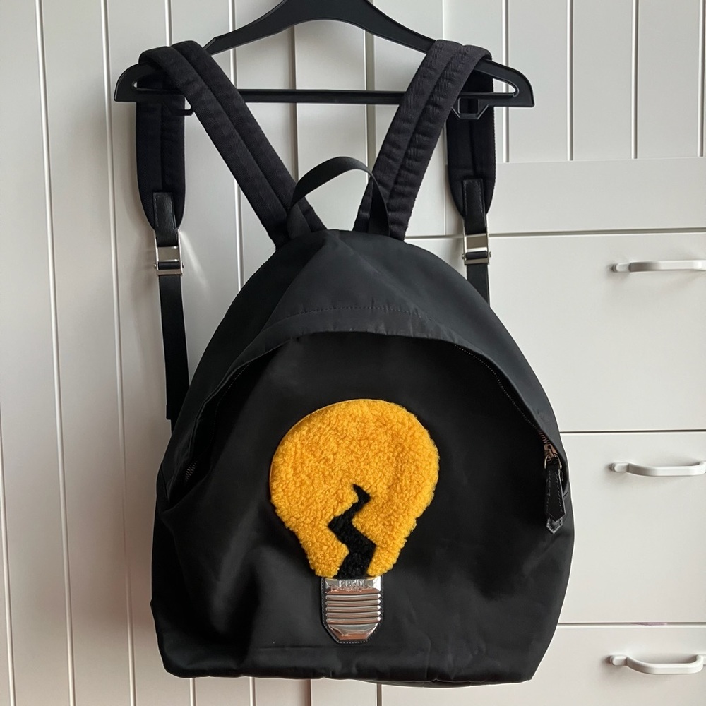 Fendi lightbulb shearling and nylon backpack